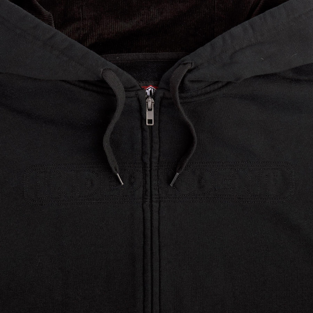 Independent Bar Stitch Zip Hoodie, Black