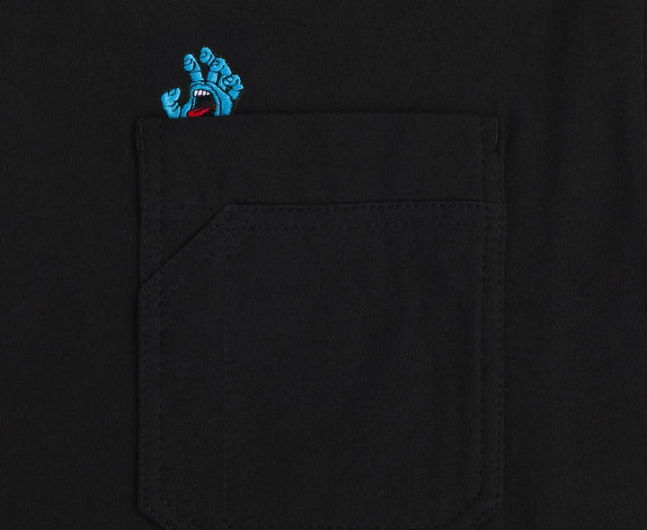 Santa Cruz Screaming Hand Utility Pocket Tee, Black