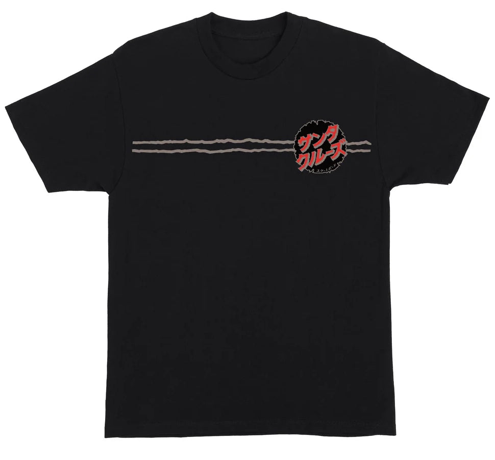 Santa Cruz x Godzilla Destroyer Stripes Tee, Black