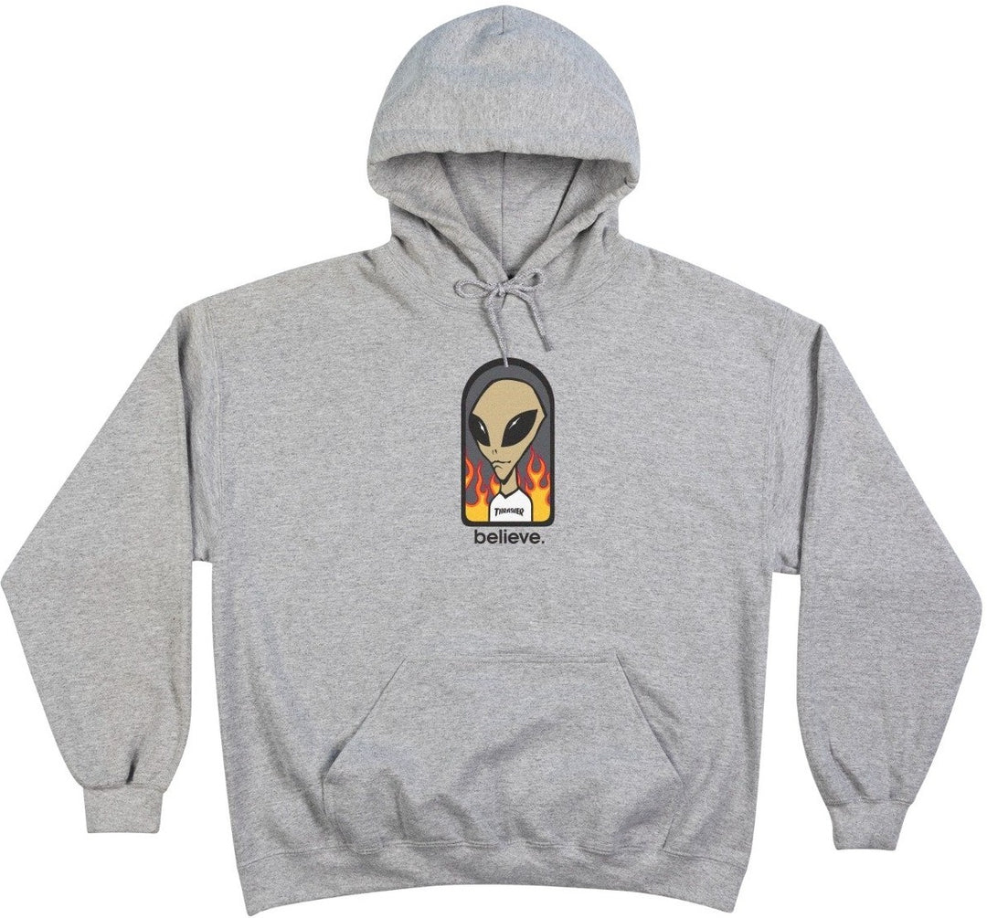 Alien Workshop x Thrasher Believe Hoodie, Heather Grey