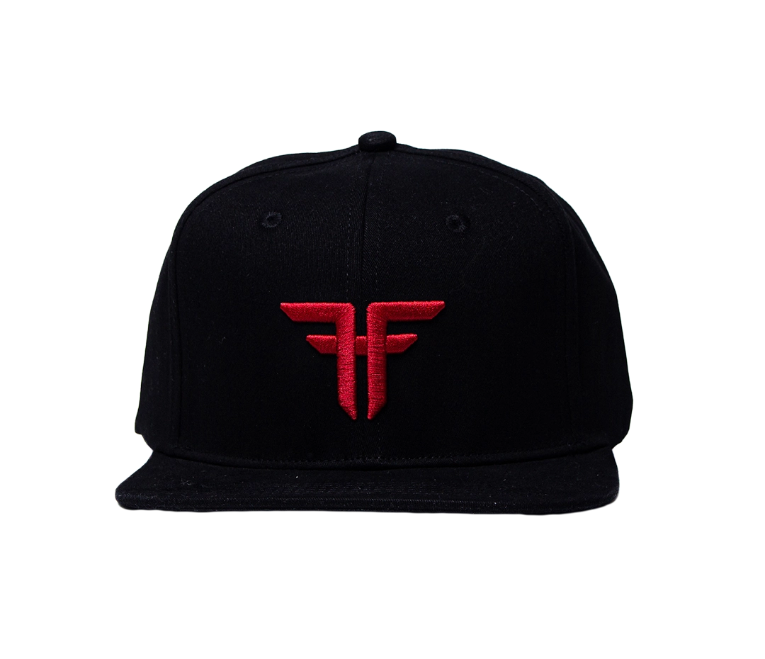 Fallen Insignia Snapback in Black and Red with embroidered logo