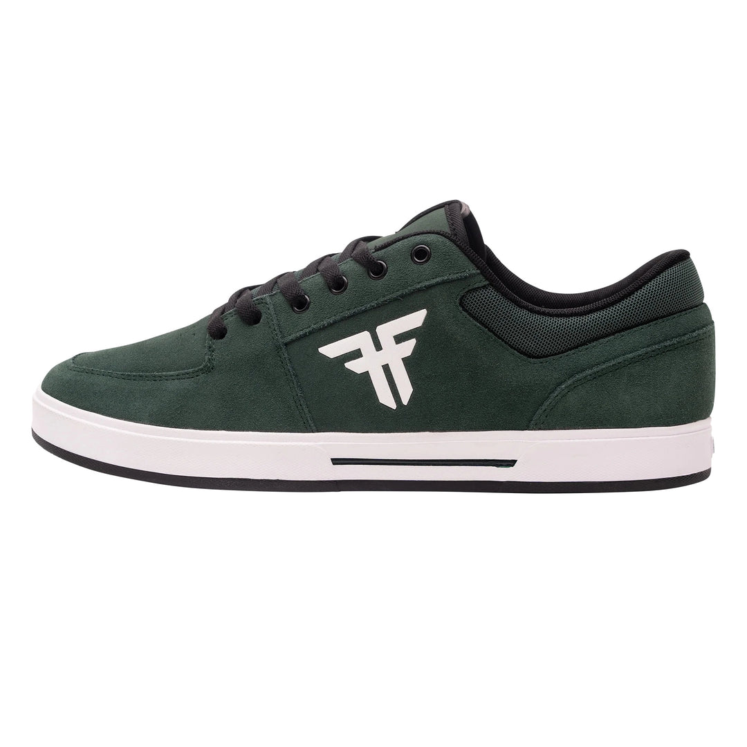 Forest green Fallen Patriot skate shoes with durable cupsole and suede upper.