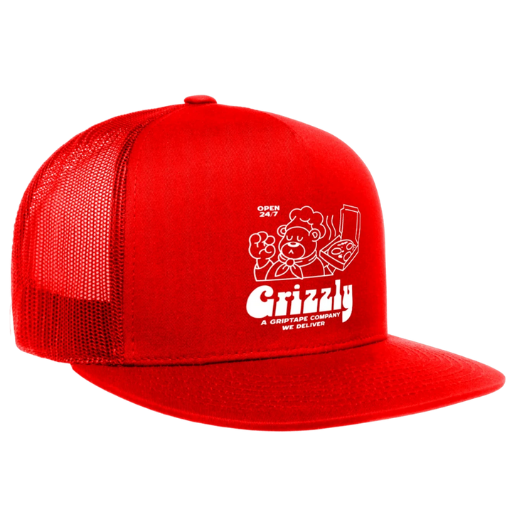 Grizzly By The Slice Snapback Hat, Red