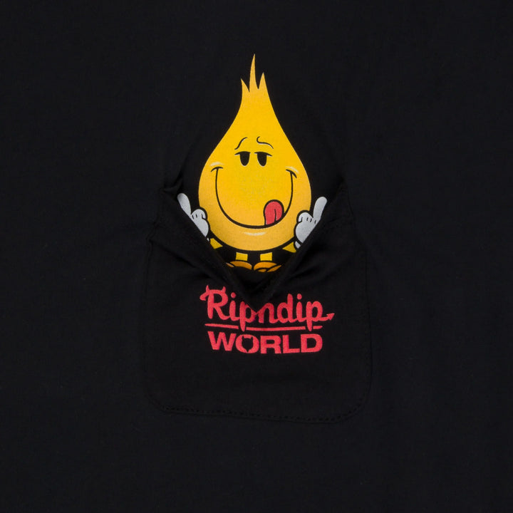 RIPNDIP x World Industries F U Flameboy Pocket Tee, Black