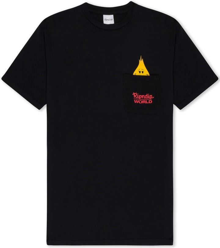 RIPNDIP x World Industries F U Flameboy Pocket Tee, Black