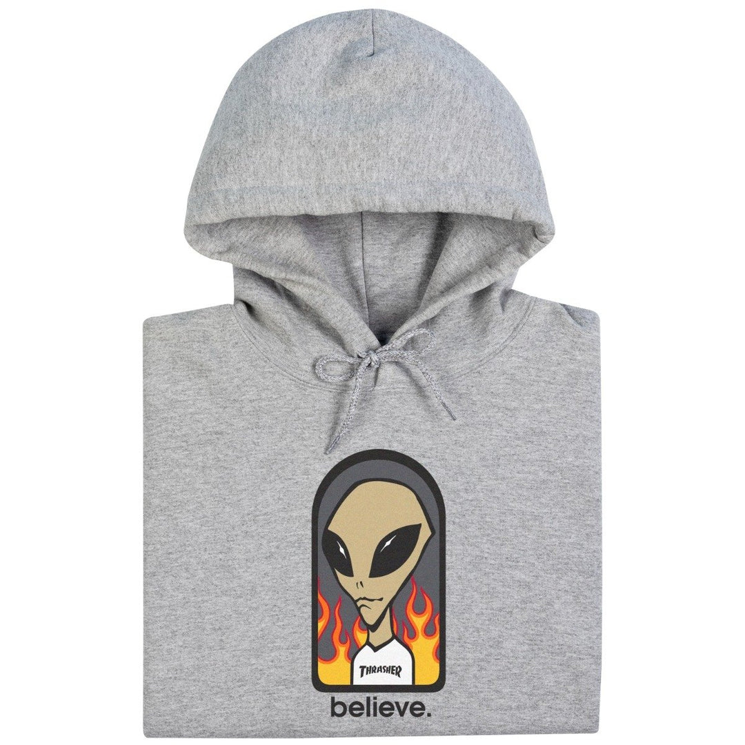 Alien Workshop x Thrasher Believe Hoodie, Heather Grey