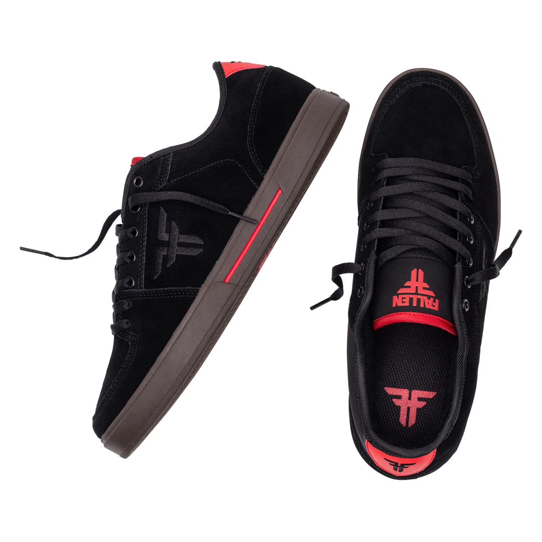 Fallen Patriot XP Shoes, Black Gum Red