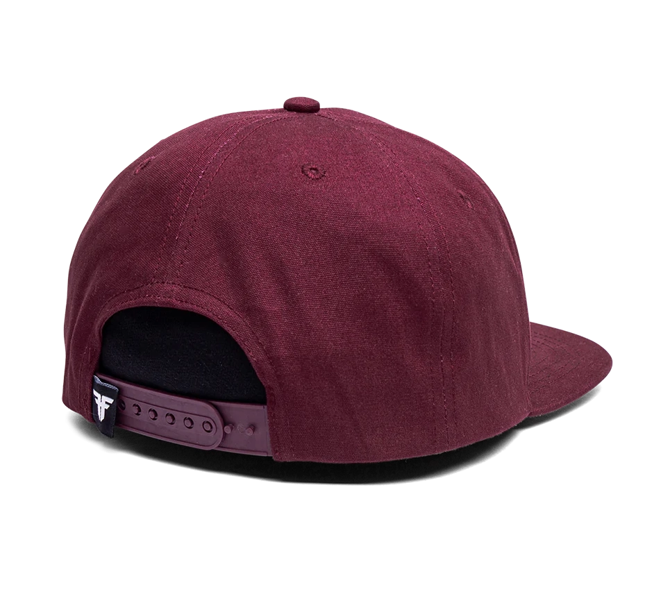 Fallen Trademark Snapback Hat, Crimson Off White