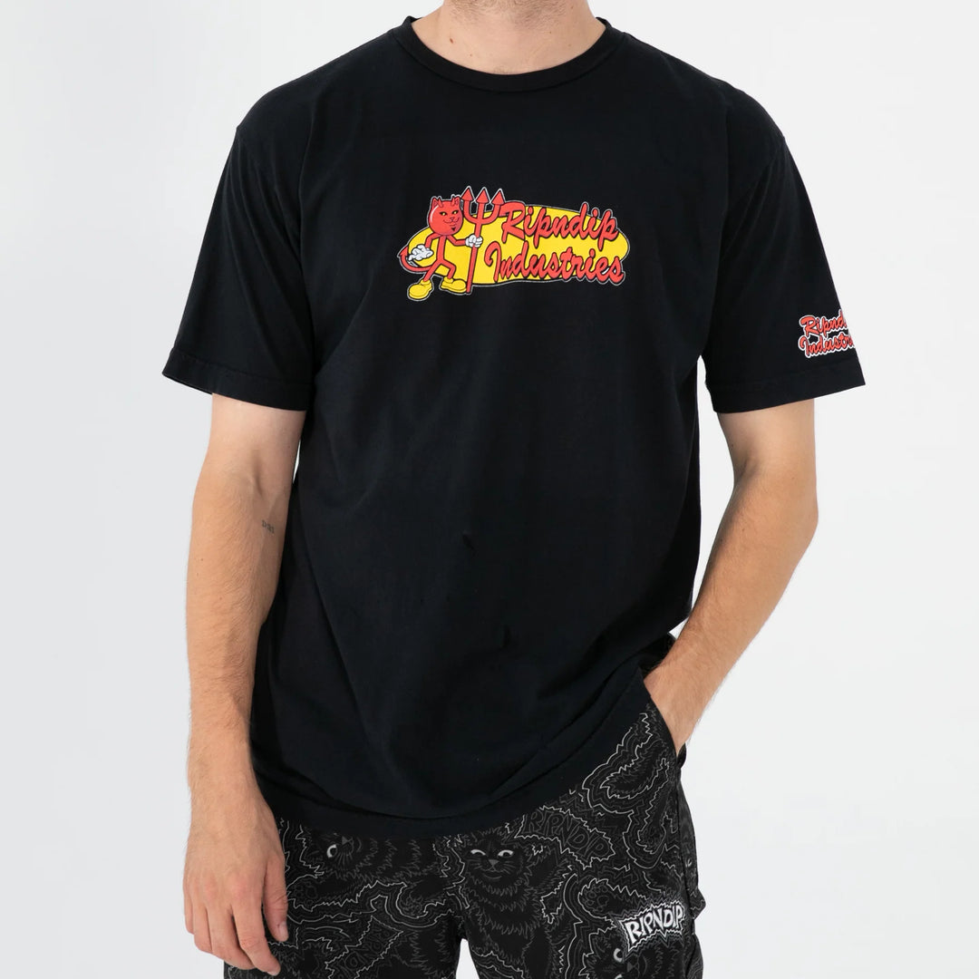 RIPNDIP x World Industries RIPNDIP Industries Tee, Black