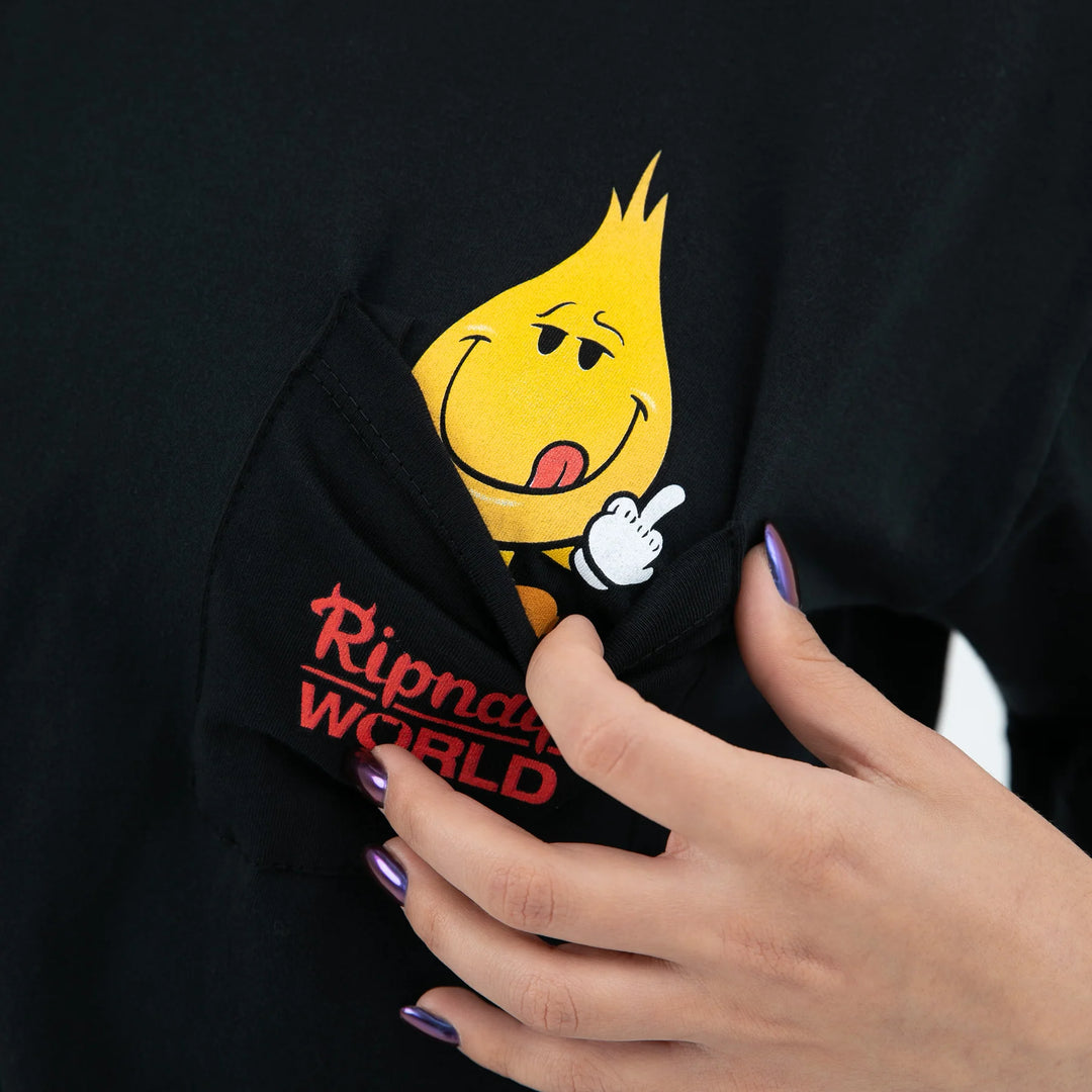 RIPNDIP x World Industries F U Flameboy Pocket Tee, Black