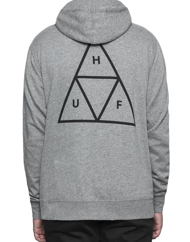 HUF Essentials Triple Triangle Pullover Hoodie, Heather Grey