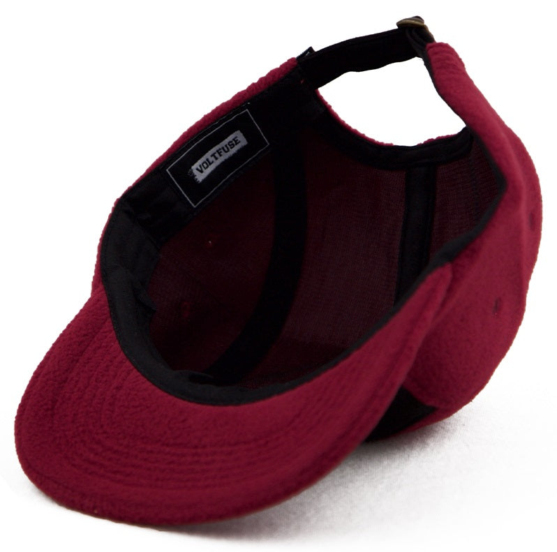 Voltfust Fuzz Strap Back Hat, Red Black