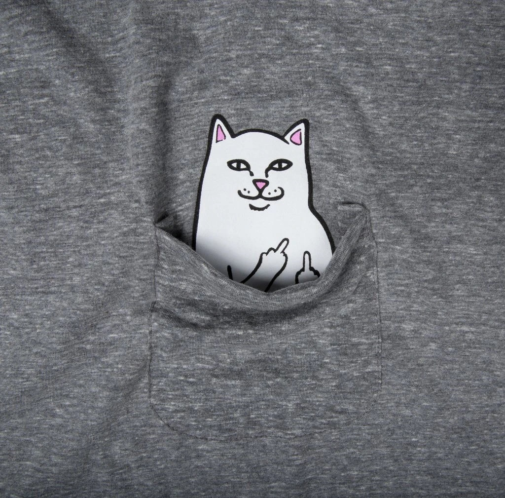 RIPNDIP Lord Nermal Pocket Tee, Heather Grey