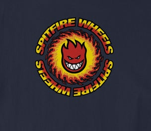 Spitfire OG Fireball Fill LS Tee, Navy Red Yellow