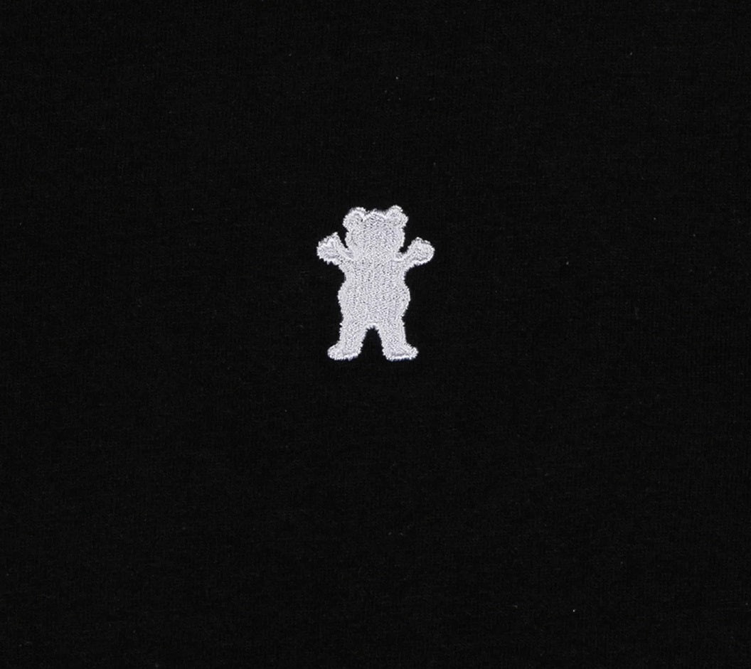 Grizzly Embroidered OG Bear Tee, Black White