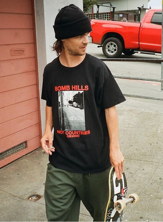 GX1000 Bomb Hills Not Countries Tee, Black