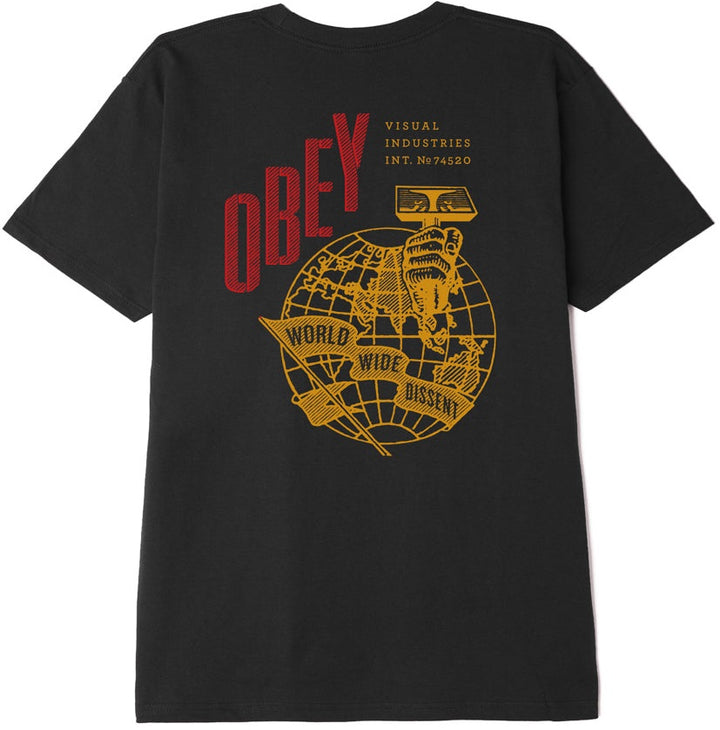 OBEY Hammer Globe Tee, Black