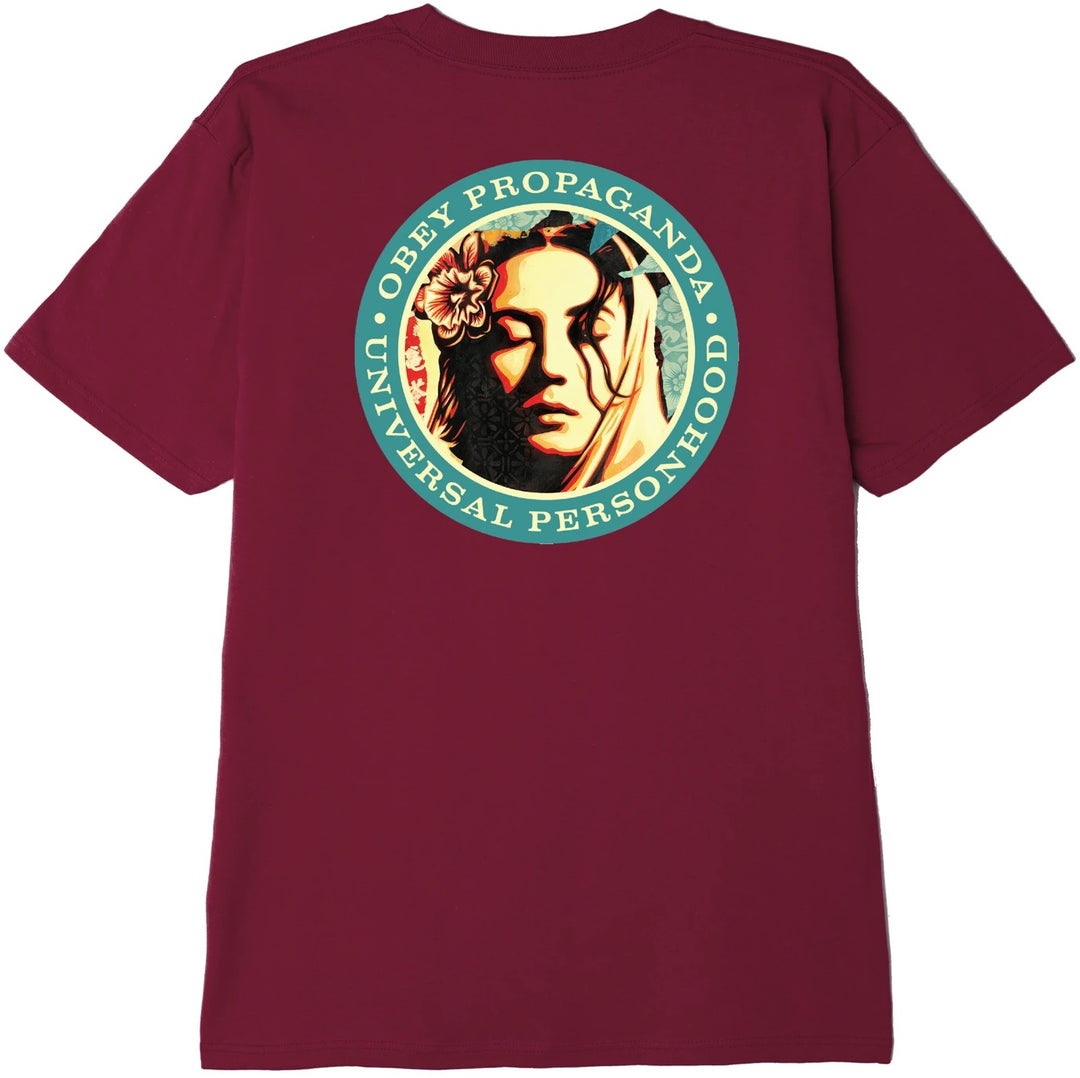 OBEY Universal Person Tee, Burgundy