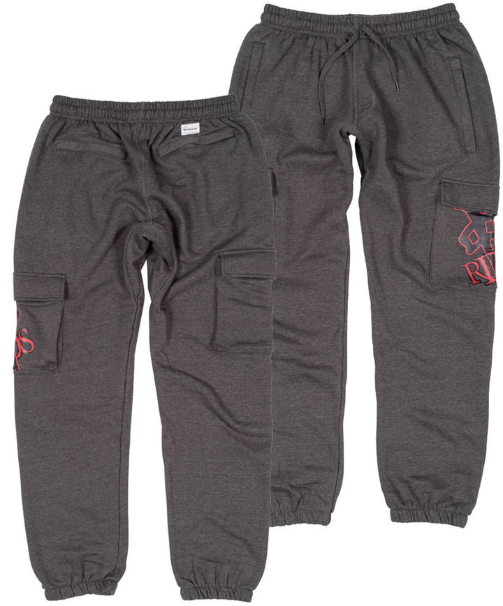 RDS OG Cargo Sweatpants, Charcoal Black Red