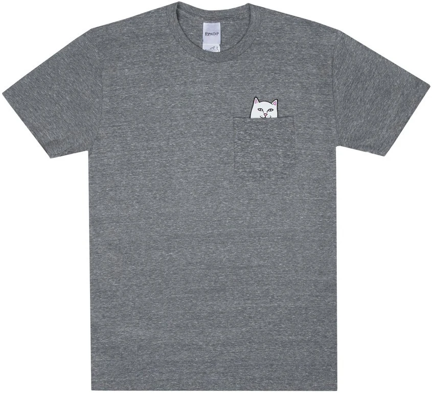 RIPNDIP Lord Nermal Pocket Tee, Heather Grey