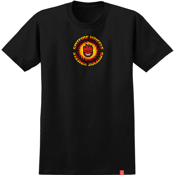 Spitfire OG Fireball Tee, Black Red Yellow