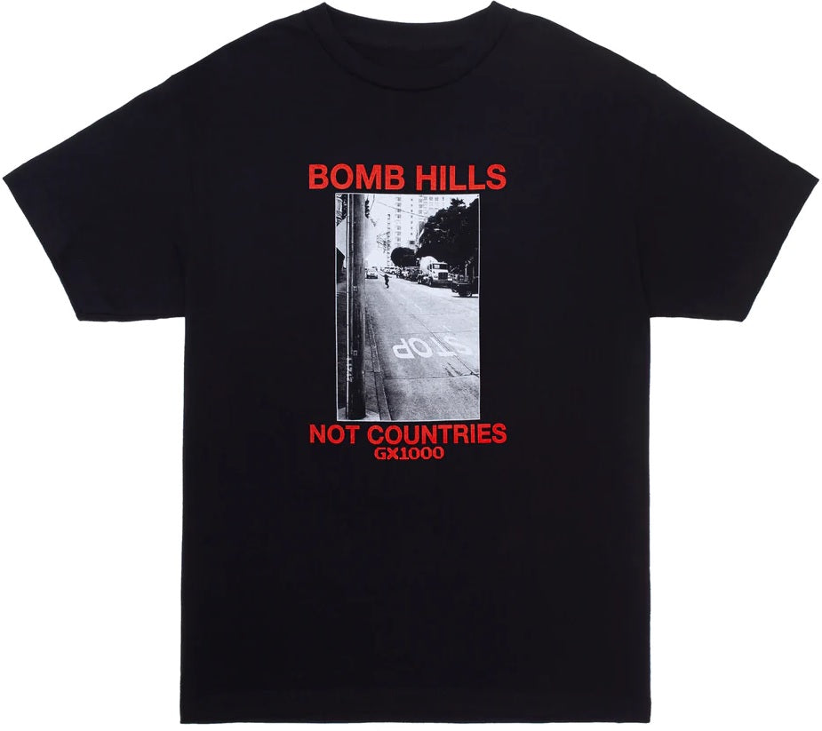 GX1000 Bomb Hills Not Countries Tee, Black