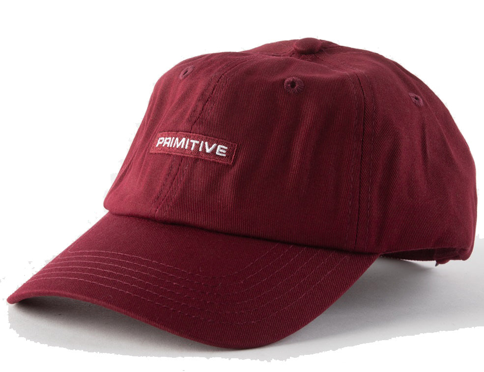 Primitive Boxed Strapback Hat, Burgundy